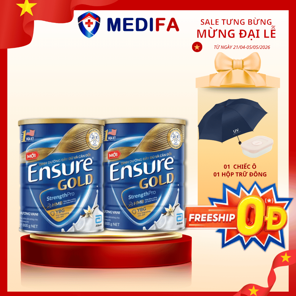 [COMBO] 3 Lon Sữa Bột Ensure Gold Abbott (HMB) 800g Hương Vani