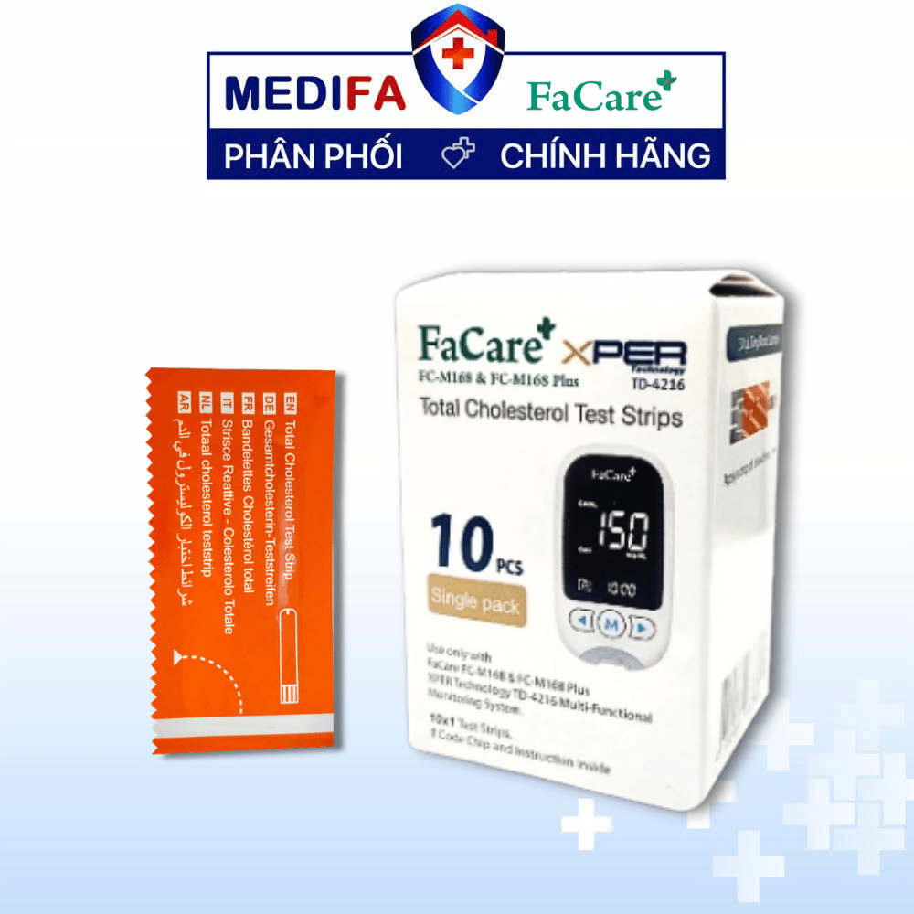 Hộp 10 Que Thử Cholesterol FaCare FC-M168