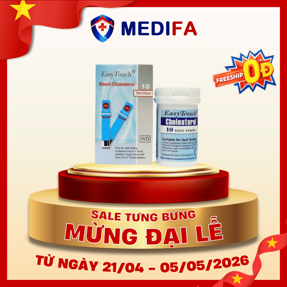 Hộp 10 Que thử mỡ máu Cholesterol Easy Touch