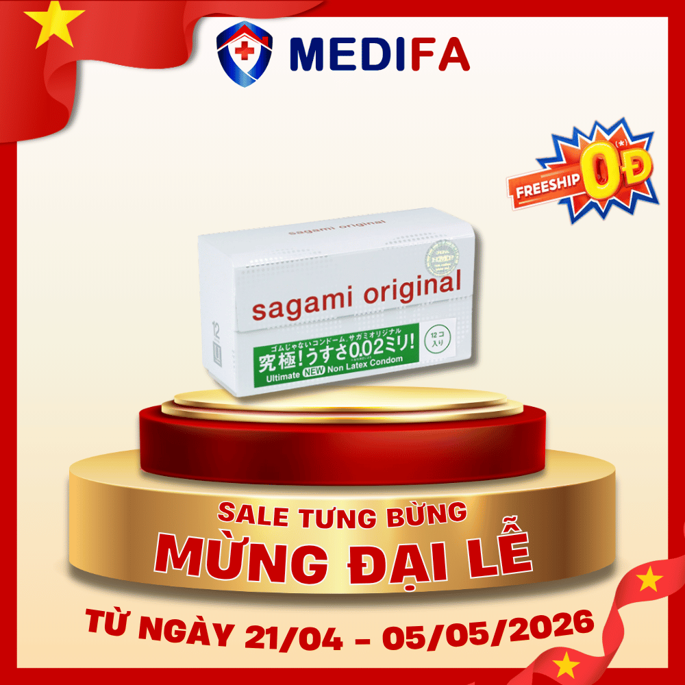 Hộp 12 chiếc bao cao su Sagami 0.02