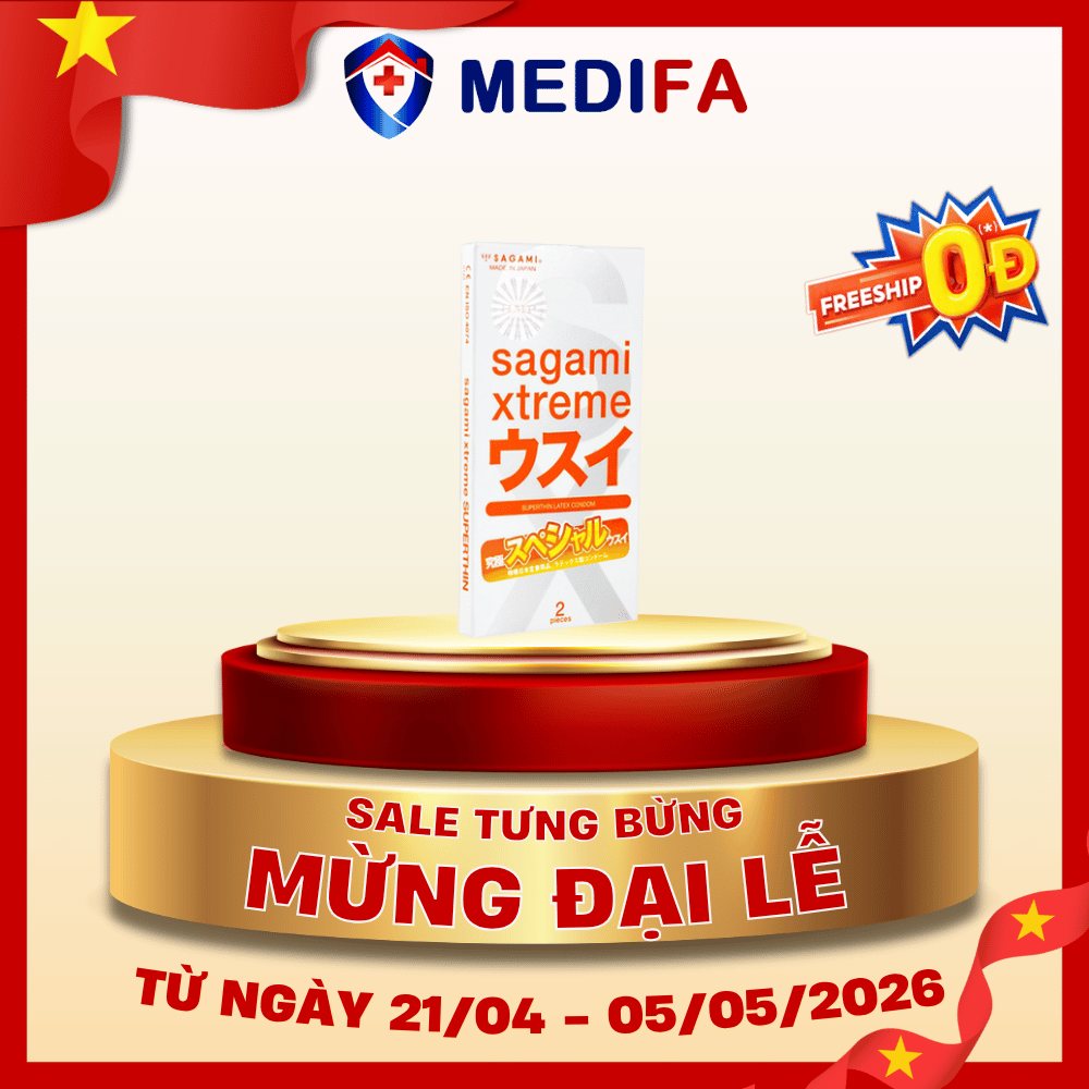 Hộp 2 chiếc bao cao su Sagami Xtreme Superthin