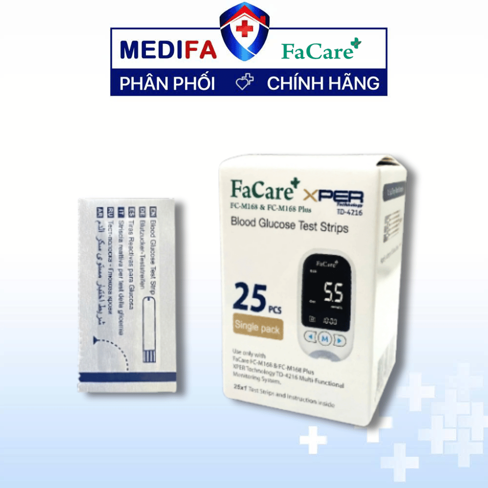 Hộp 25 Que Thử Đường Huyết FaCare FC-M168