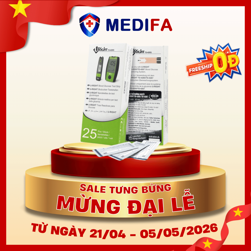 Hộp 25 Que Thử Đường Huyết URight TD-4265 / TD-4267