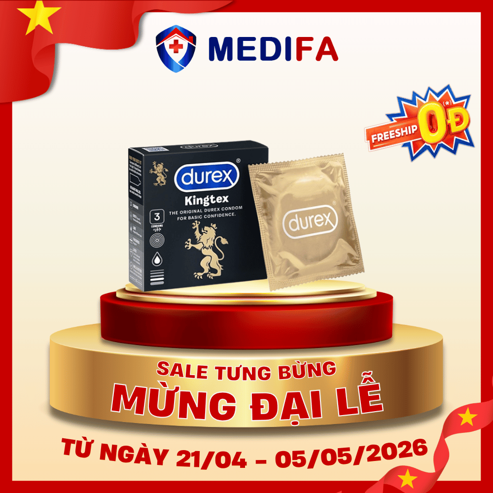 Hộp 3 chiếc bao cao su Durex Kingtex