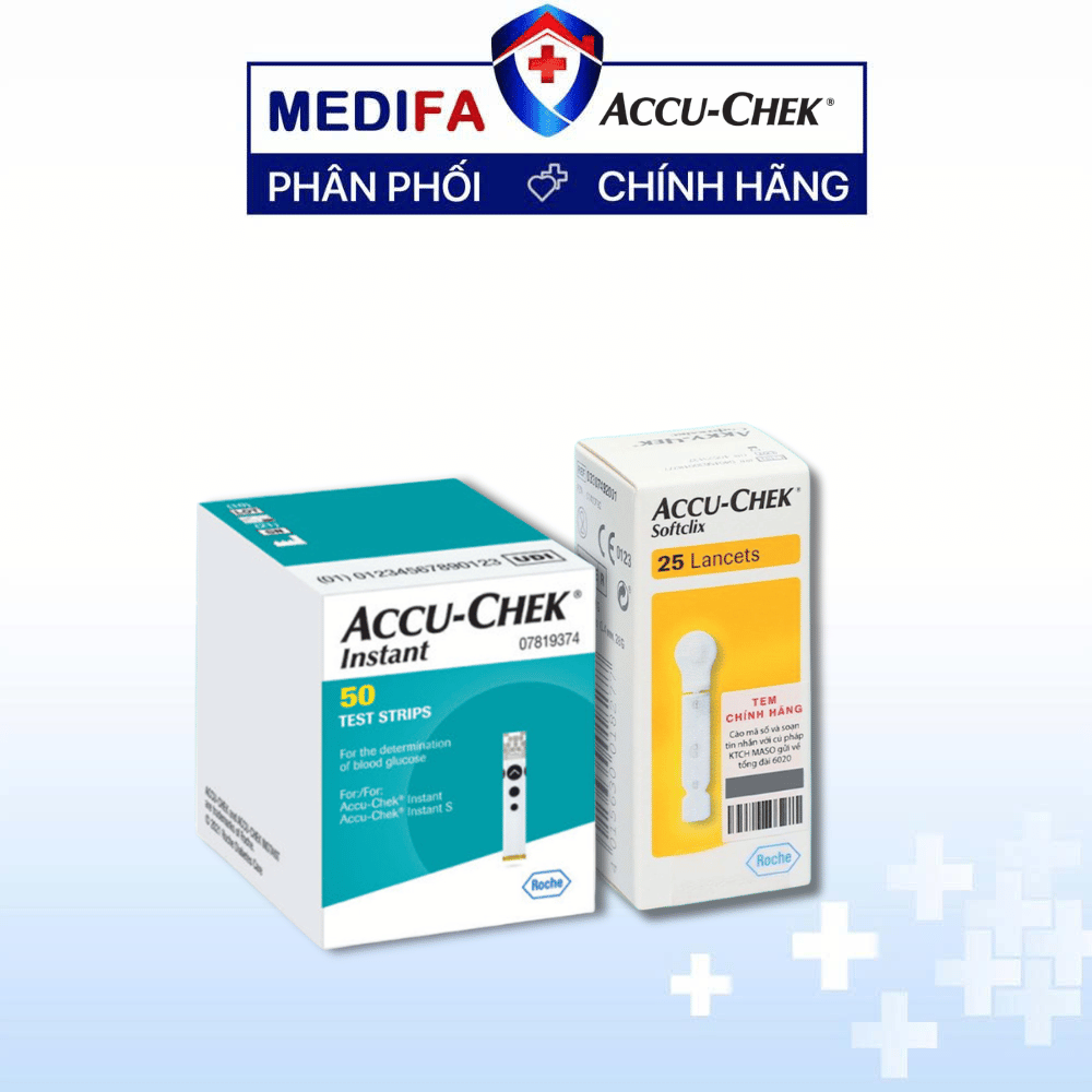 [COMBO] Hộp 50 Que Thử Đường Huyết ACCU-CHEK Instant & 25 Kim SoftClix