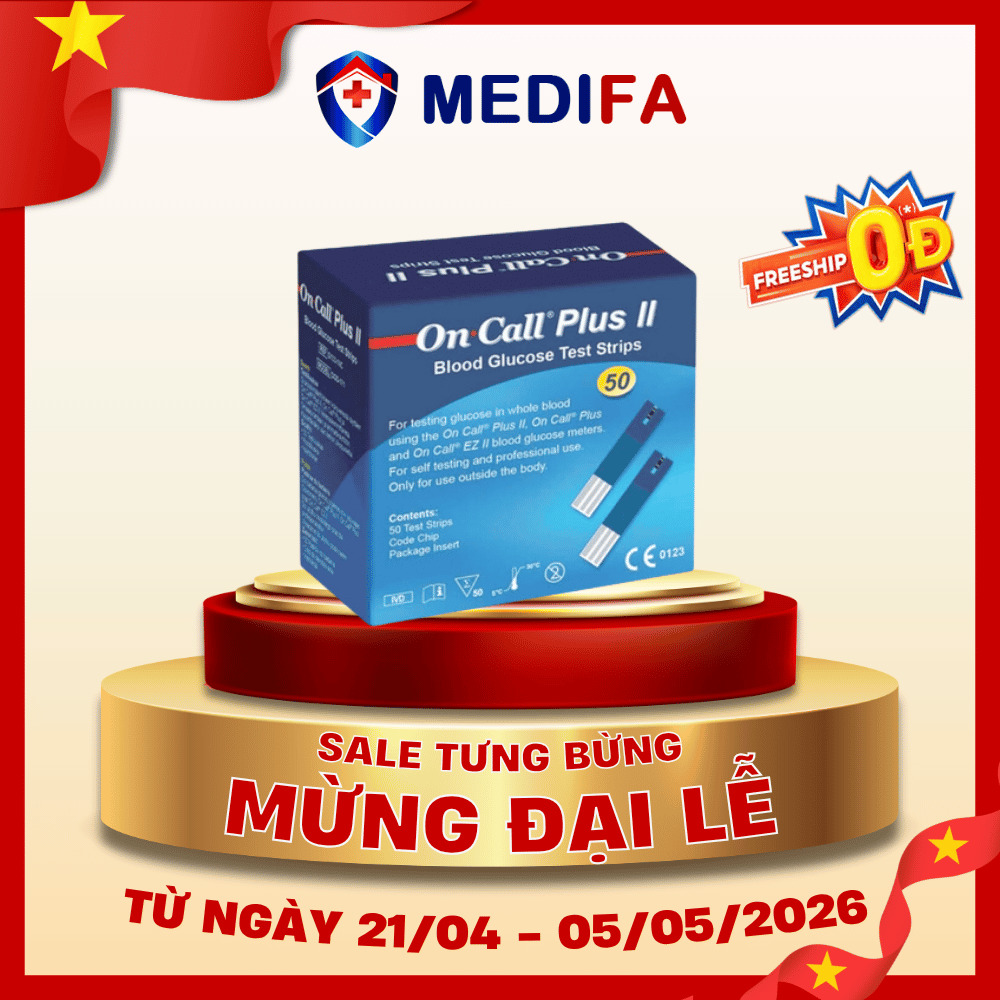 Hộp 50 que thử đường huyết On Call Plus (2 lọ x 25 que)