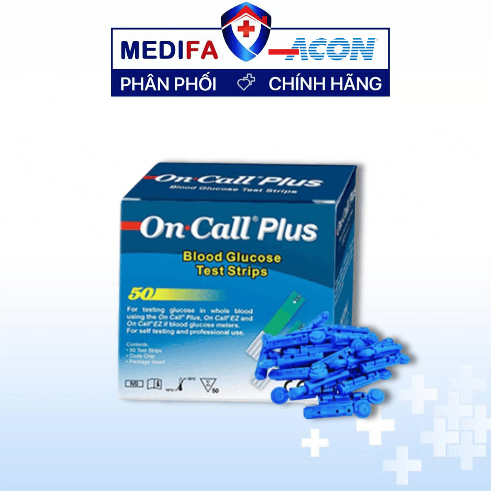 [COMBO] Hộp 50 Que Thử Đường Huyết On Call Plus & 25 Kim Lấy Máu