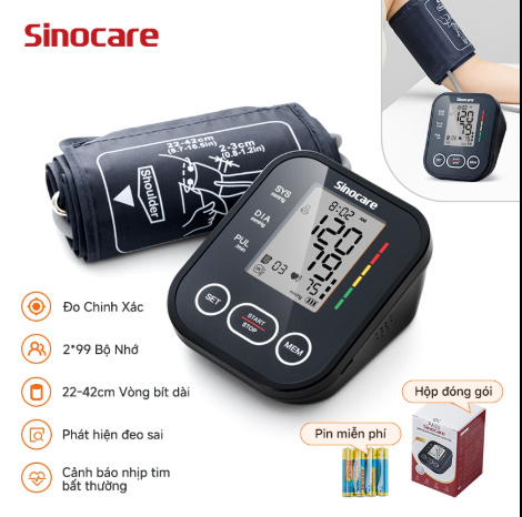 Máy Đo Huyết Áp Bắp Tay Sinocare ARM-30E+