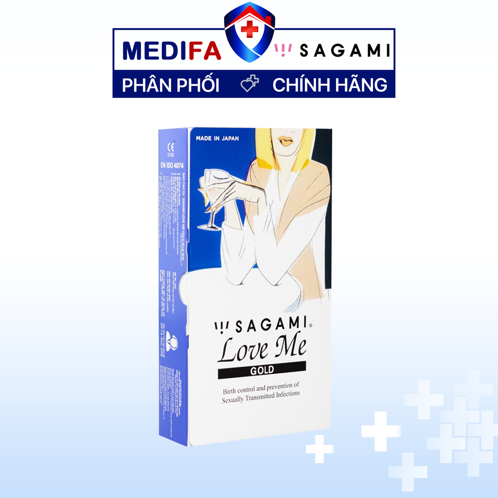 Hộp 10 bao cao su Sagami Love Me Gold