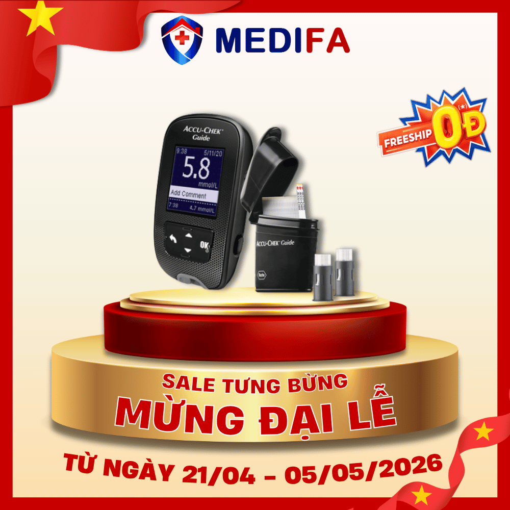 [COMBO] Máy Đo Đường Huyết ACCU-CHEK® Guide Kèm Hộp 25 Que Thử & 24 Kim FastClix - MG/DL