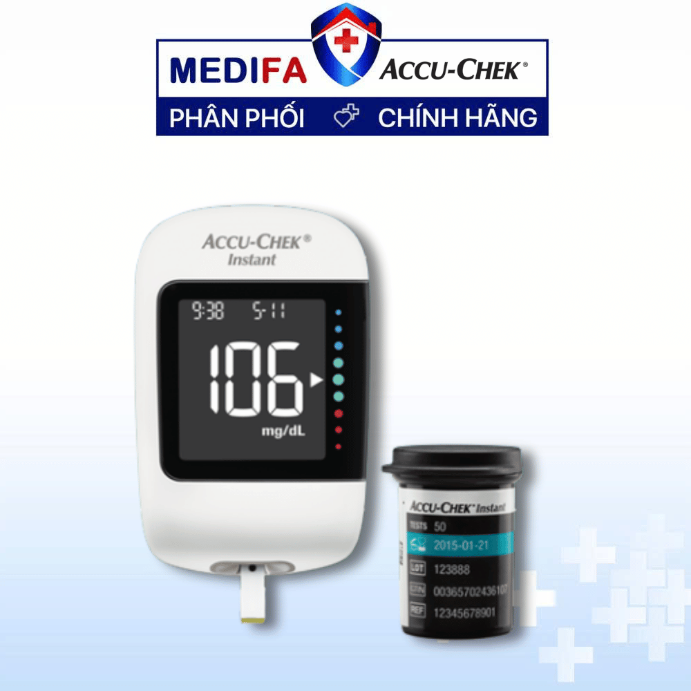[COMBO] Máy Đo Đường Huyết ACCU-CHEK® Instant Kèm Hộp 50 Que Thử - MMOL/L