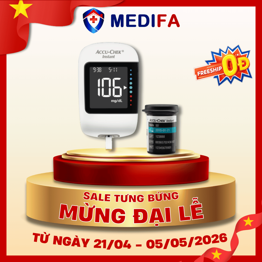 [COMBO] Máy Đo Đường Huyết ACCU-CHEK® Instant Kèm Hộp 50 Que Thử - MG/DL