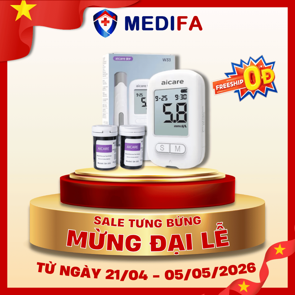 Máy Đo Đường Huyết AiCare W33 Kèm 25 Que & 50 Kim