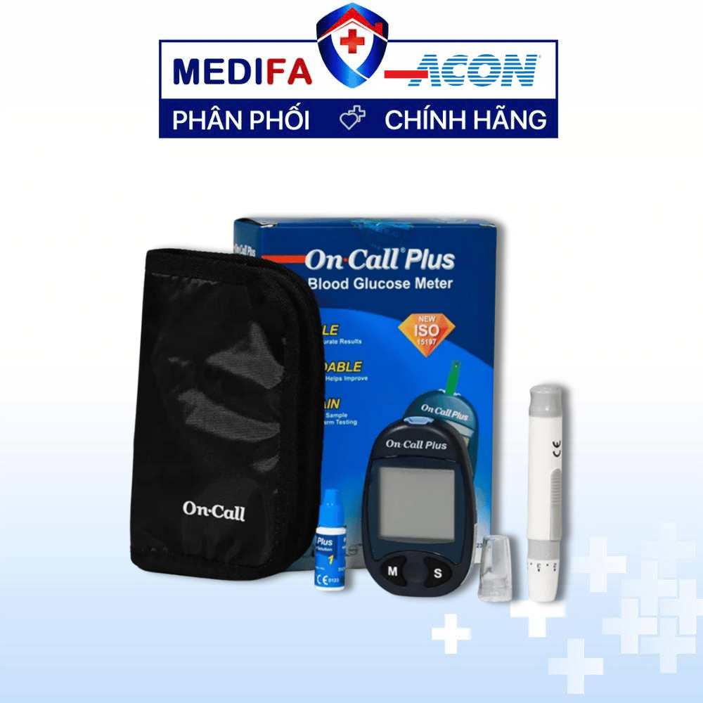 [COMBO] Máy Đo Đường Huyết On Call Plus (MMOL/L) Kèm Hộp 50 Que Thử & 50 Kim Lấy Máu