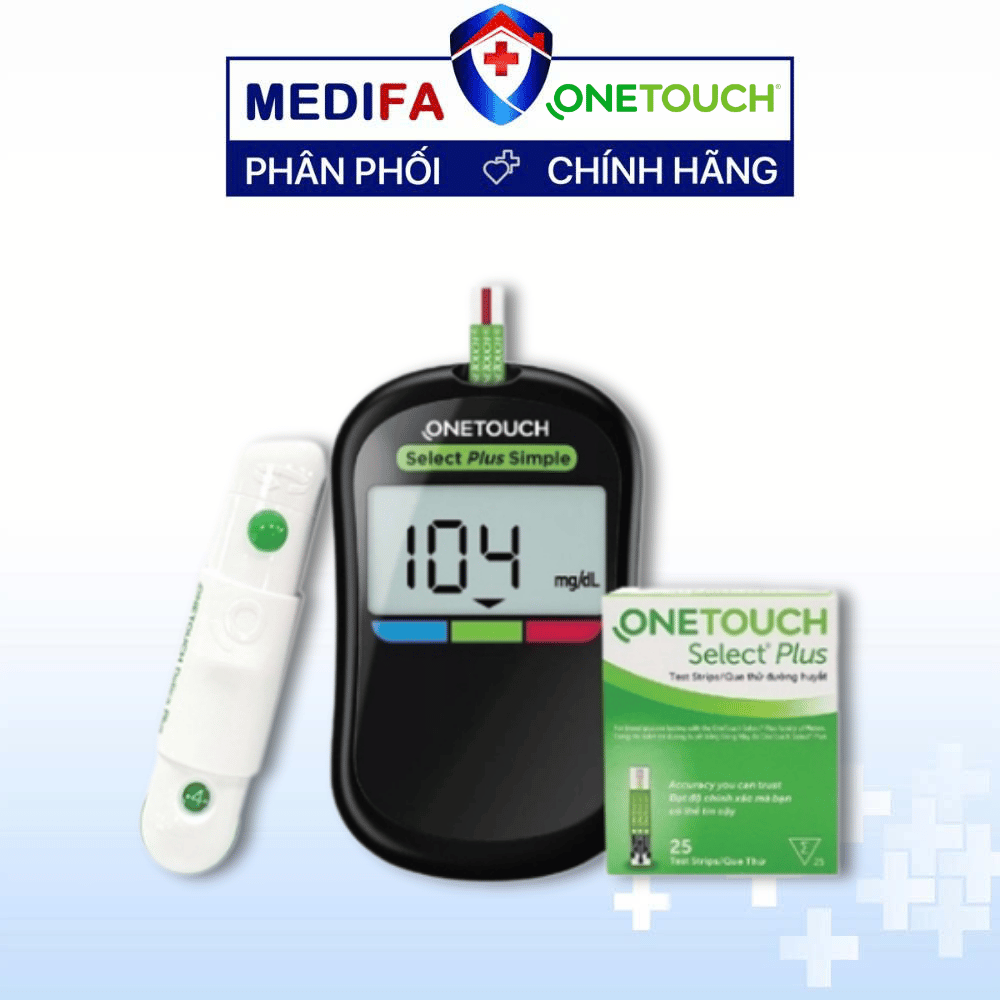[COMBO] Máy Đo Đường Huyết OneTouch Select Plus Simple (MMOL/L) & 25 Que Thử Đường Huyết