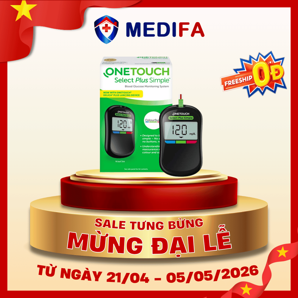 Máy đo đường huyết OneTouch Select Plus Simple (mmol/L) - chưa kèm que thử