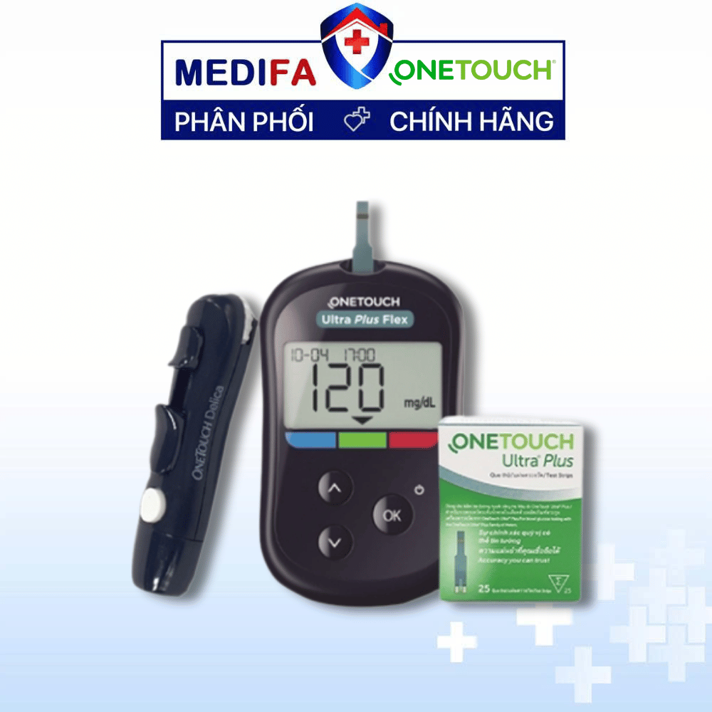 [COMBO] Máy Đo Đường Huyết OneTouch Ultra Plus Flex (MMOL/L) Kèm Hộp 25 Que Thử