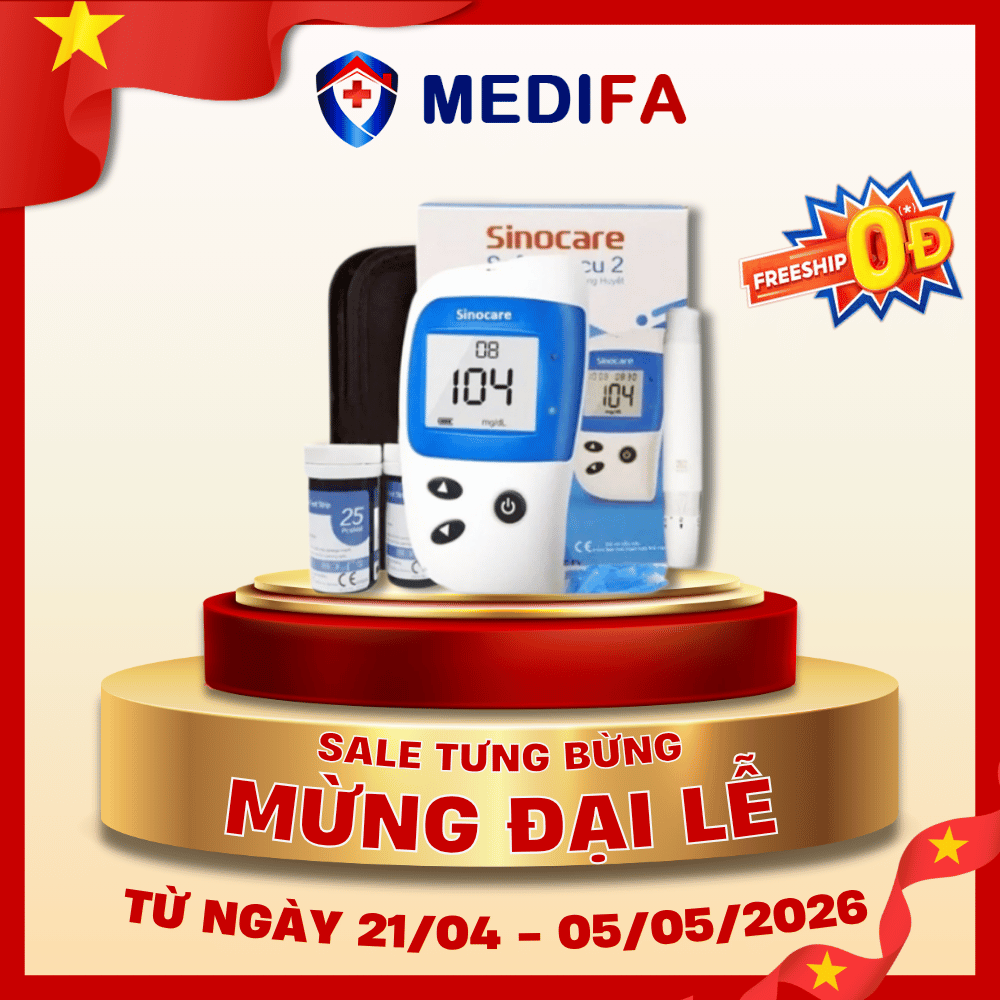 Máy Đo Đường Huyết Sinocare Safe-Accu 2 - MMOL/L