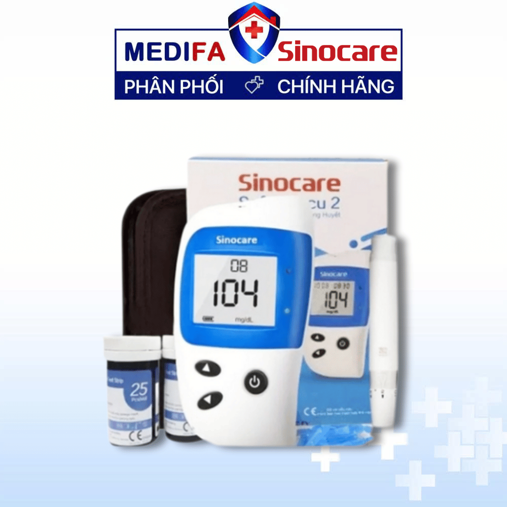 Máy Đo Đường Huyết Sinocare Safe-Accu 2 - MMOL/L