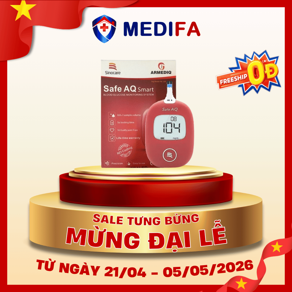 Máy đo đường huyết Sinocare Safe AQ Smart (Mmol/L) - không kèm que