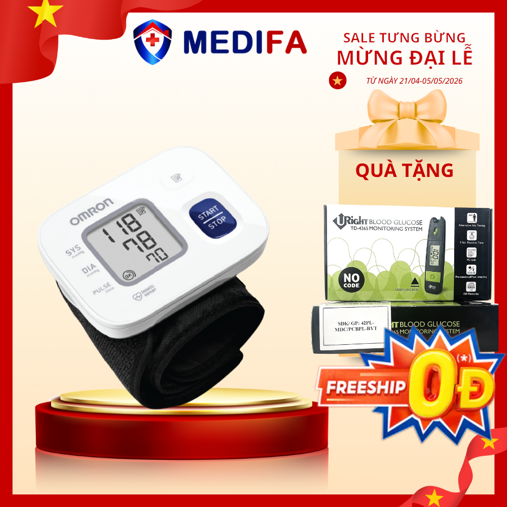 [NGỪNG GIAO DỊCH] Máy đo huyết áp cổ tay Omron HEM-6181