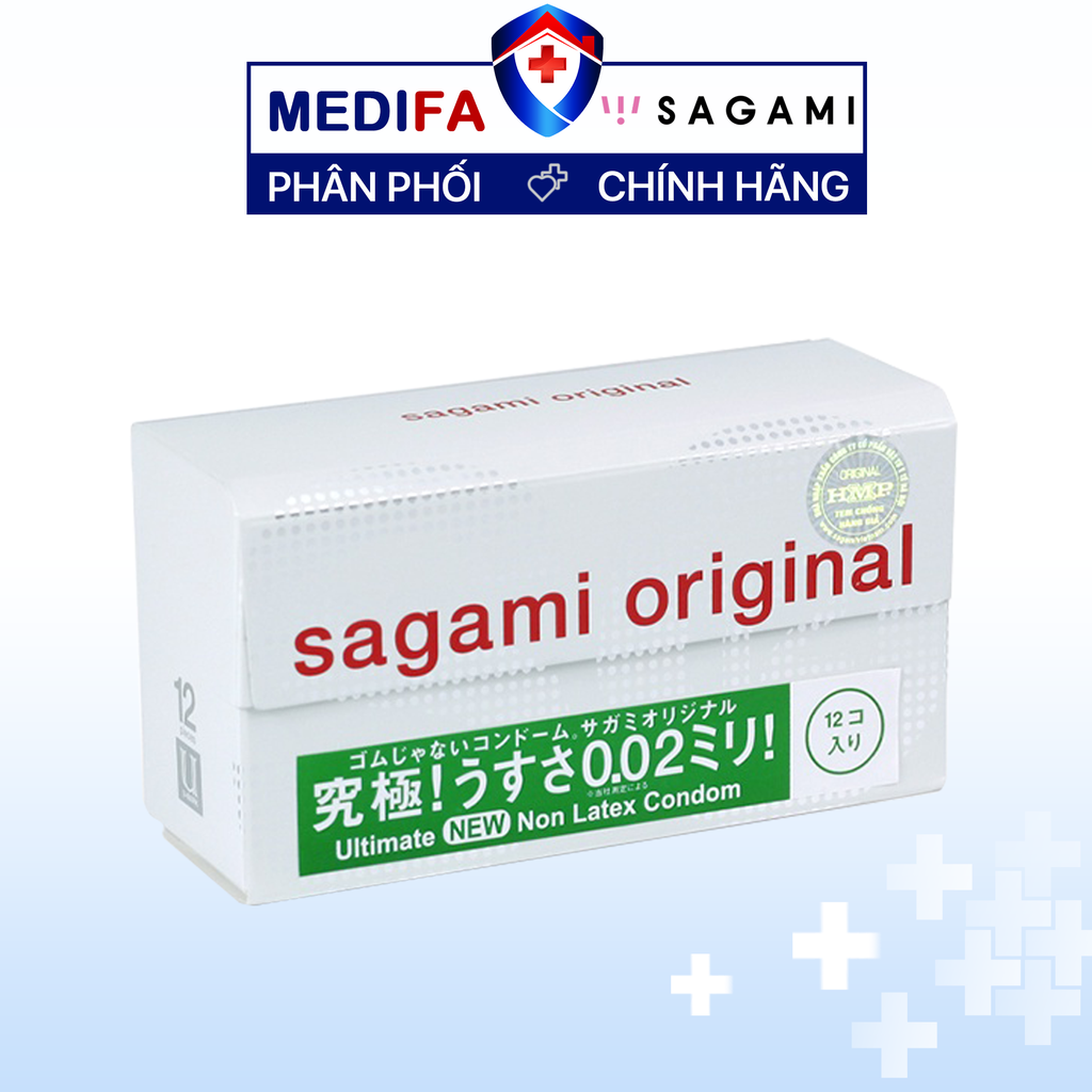 Hộp 12 chiếc bao cao su Sagami 0.02
