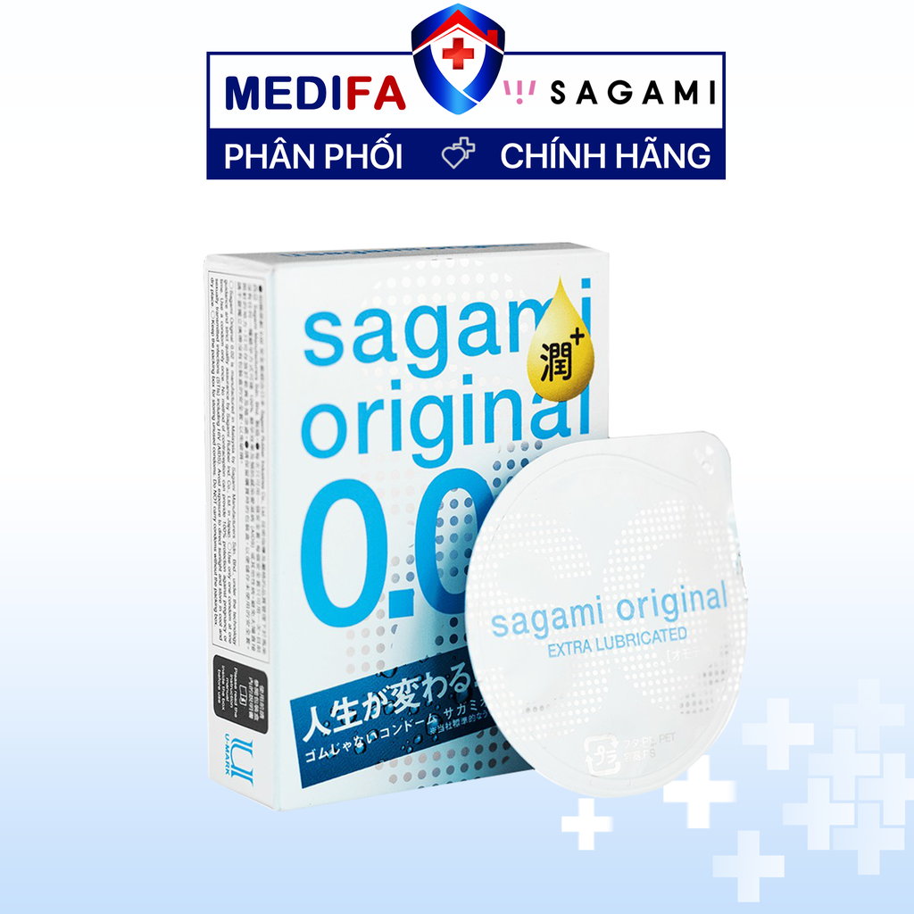 Hộp 3 chiếc bao cao su Sagami 0.02 Extra