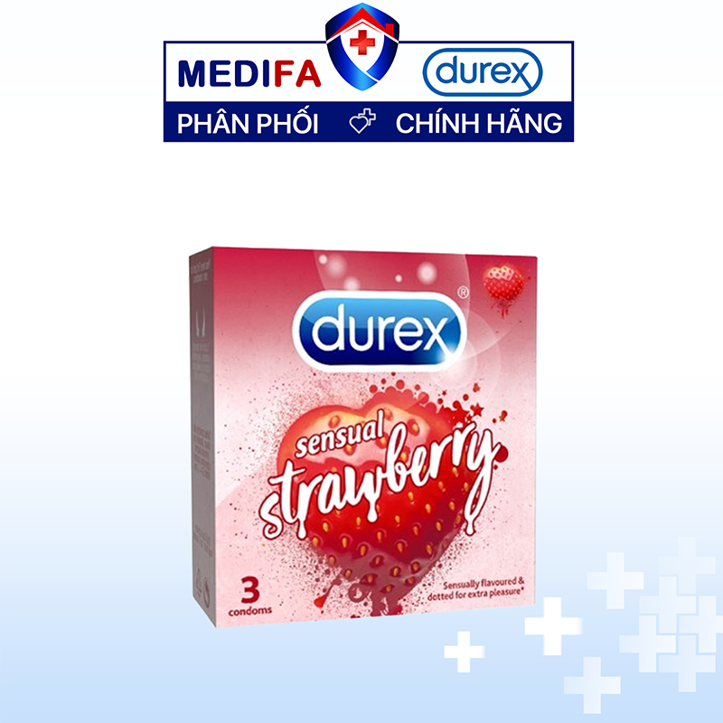 Hộp 3 chiếc bao cao su Durex Sensual Strawberry