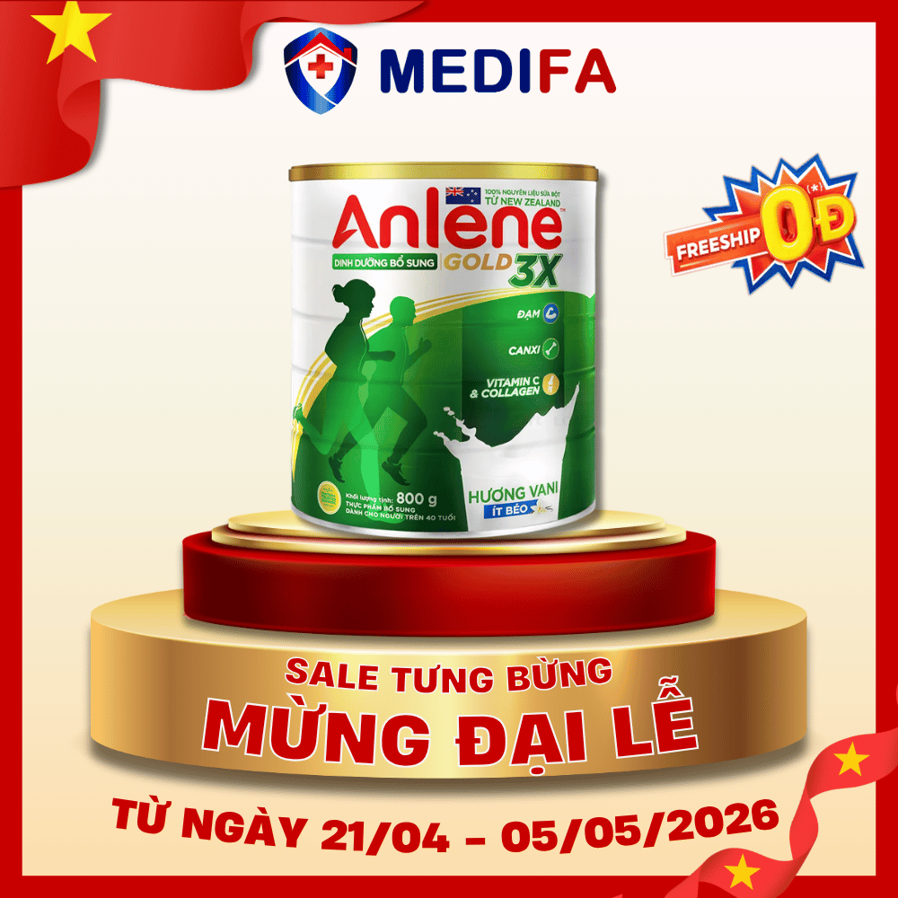 Sữa Bột Anlene Gold 3X Movepro Vani Hộp Thiếc 800g
