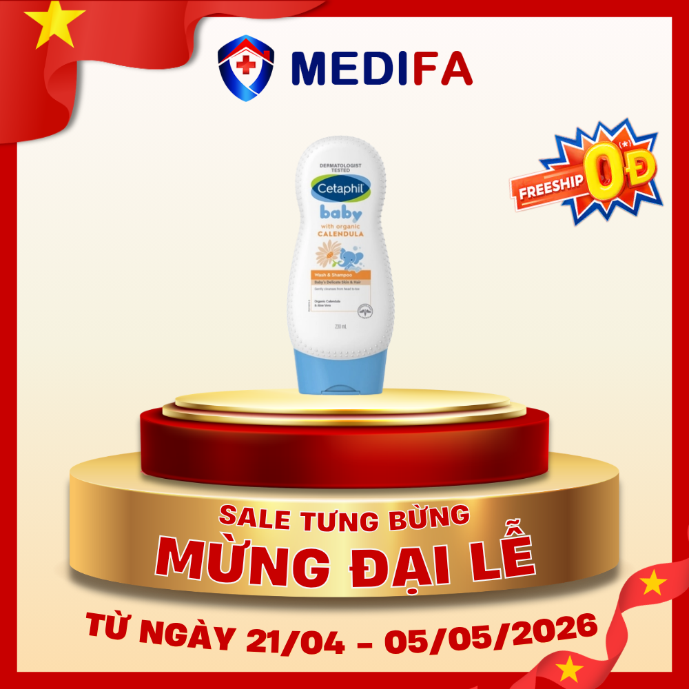 Sữa tắm gội cho bé Cetaphil Baby Gentle Wash & Shampoo With Organic Calendula 230ml