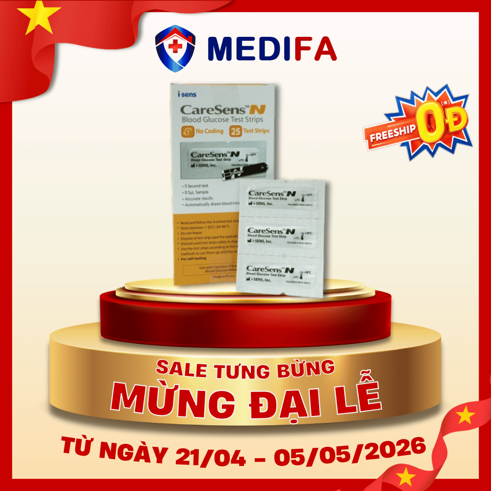Vỉ 25 Que Thử Đường Huyết Caresens N