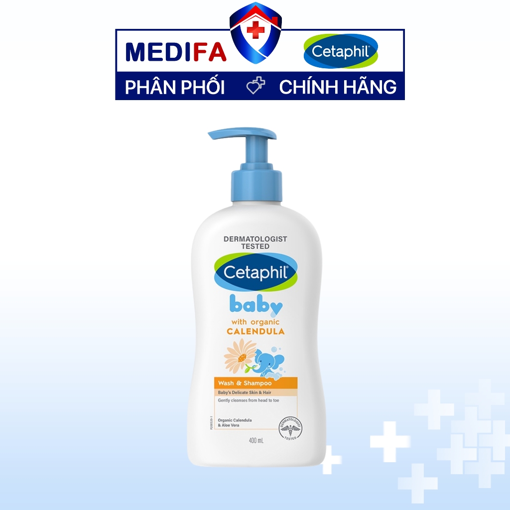 Sữa tắm gội cho bé Cetaphil Baby Gentle Wash & Shampoo With Organic Calendula 400ml