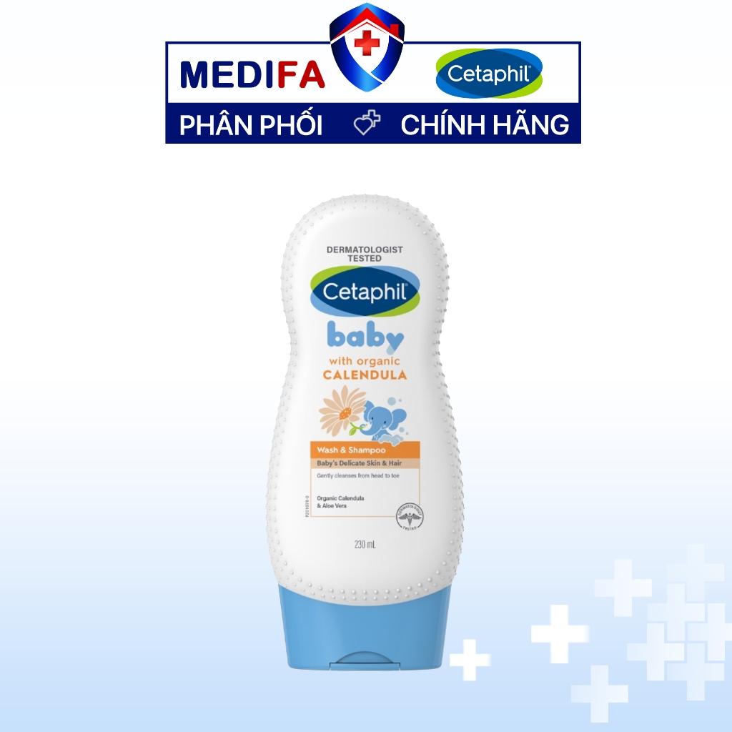 Sữa tắm gội cho bé Cetaphil Baby Gentle Wash & Shampoo With Organic Calendula 230ml