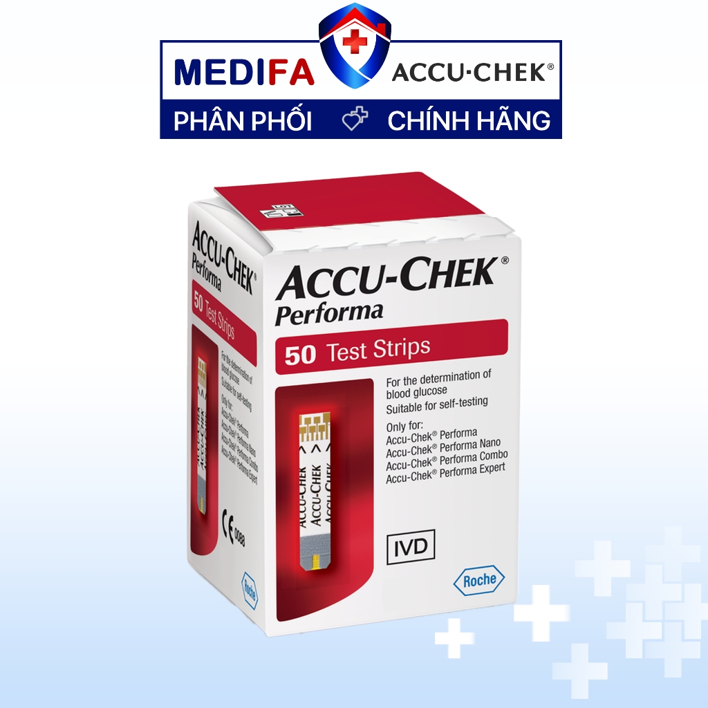 Hộp 50 que thử đường huyết ACCU-CHEK Performa
