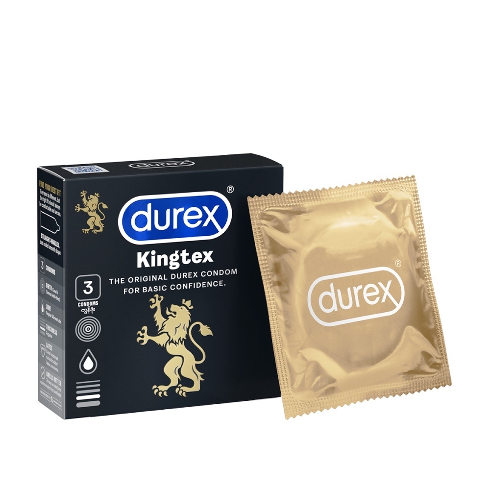 Hộp 3 chiếc bao cao su Durex Kingtex