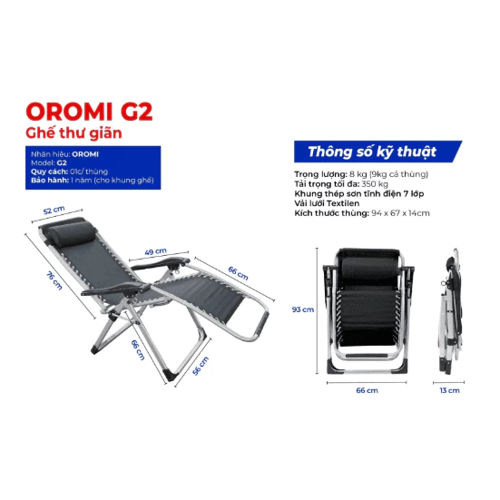 Ghế Xếp Thư Giãn Oromi G2