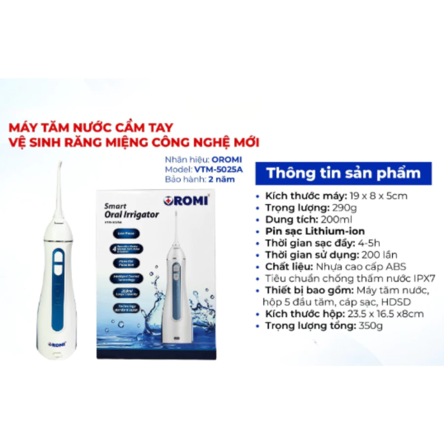 Máy Tăm Nước Oromi VTM-5025A
