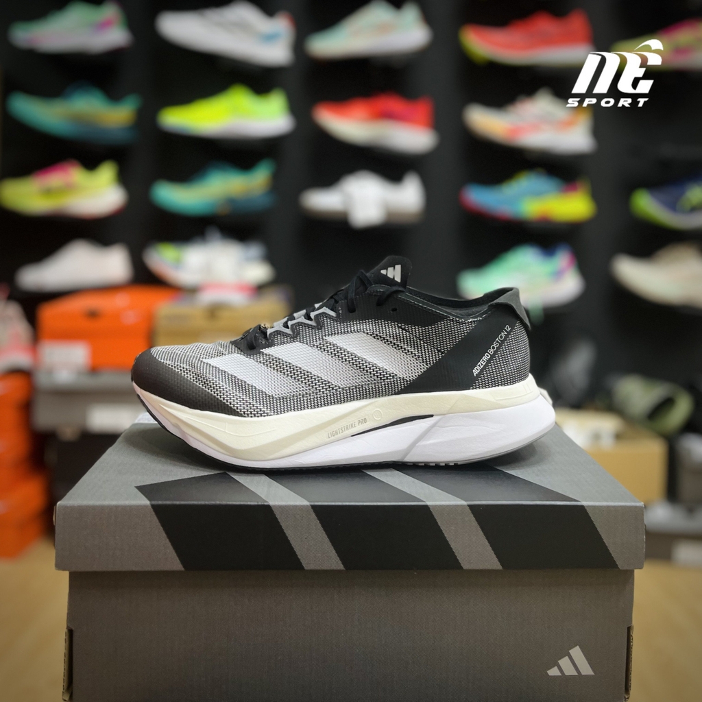 Adizero Boston 12 Wide Xám Đen