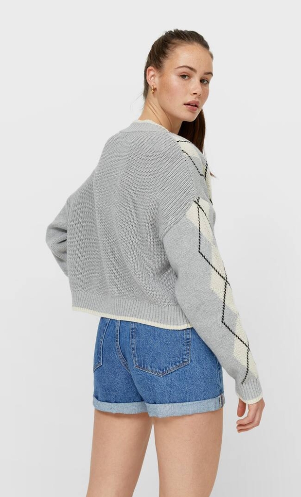 Cardigan xám Stradivarius