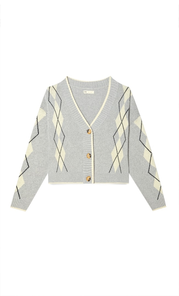 Cardigan xám Stradivarius