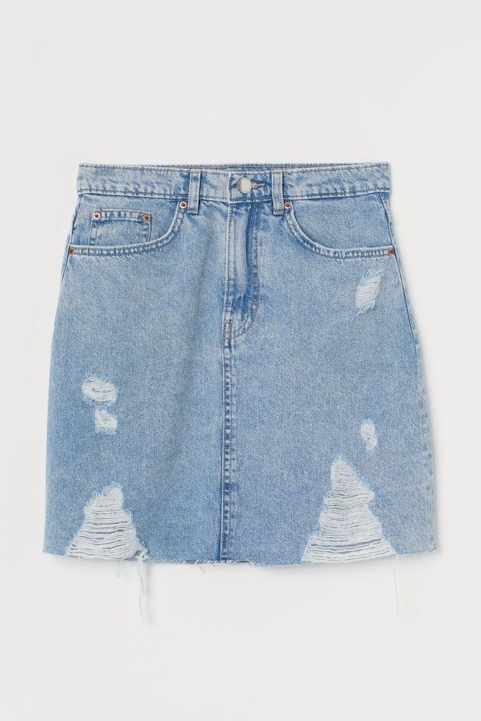 Chân váy denim rách HM