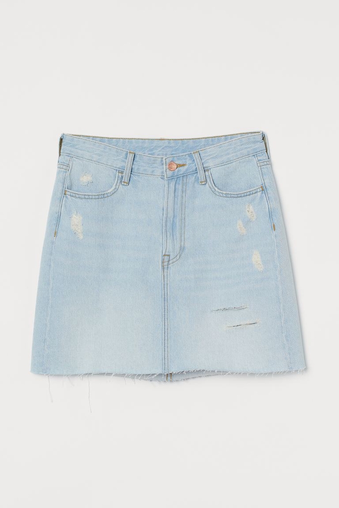 Chân váy bò rách HM