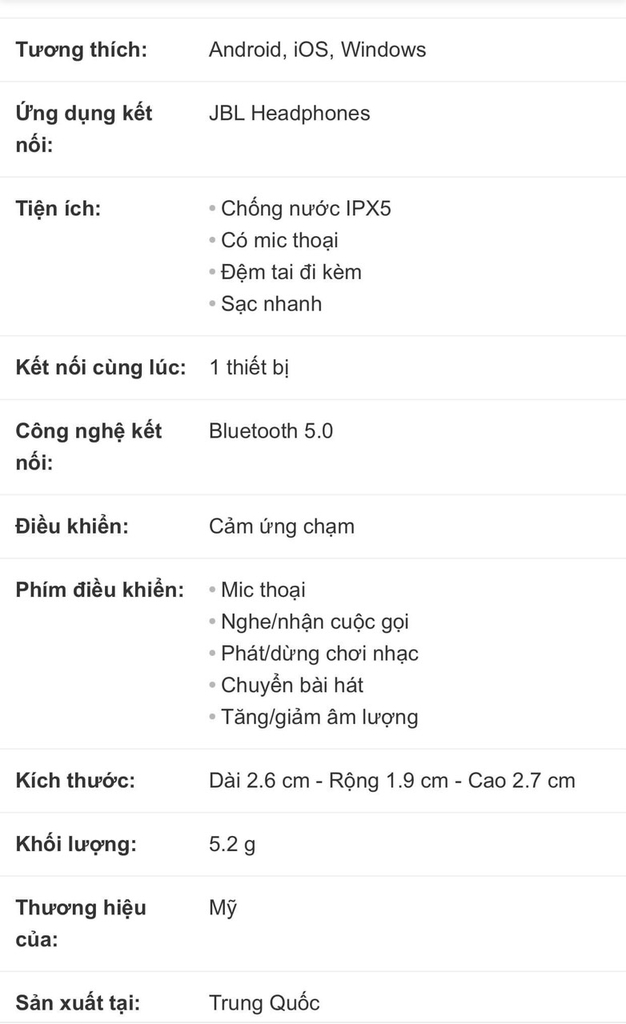 Tai nghe JBL LIVE 300TWS