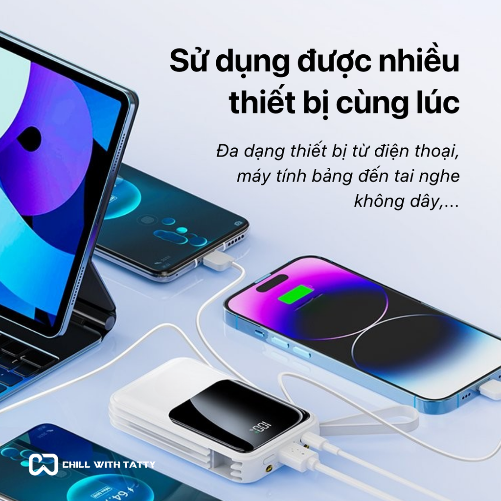 MT01 CFlash sạc dự phòng sạc nhanh hỗ trợ dây sạc