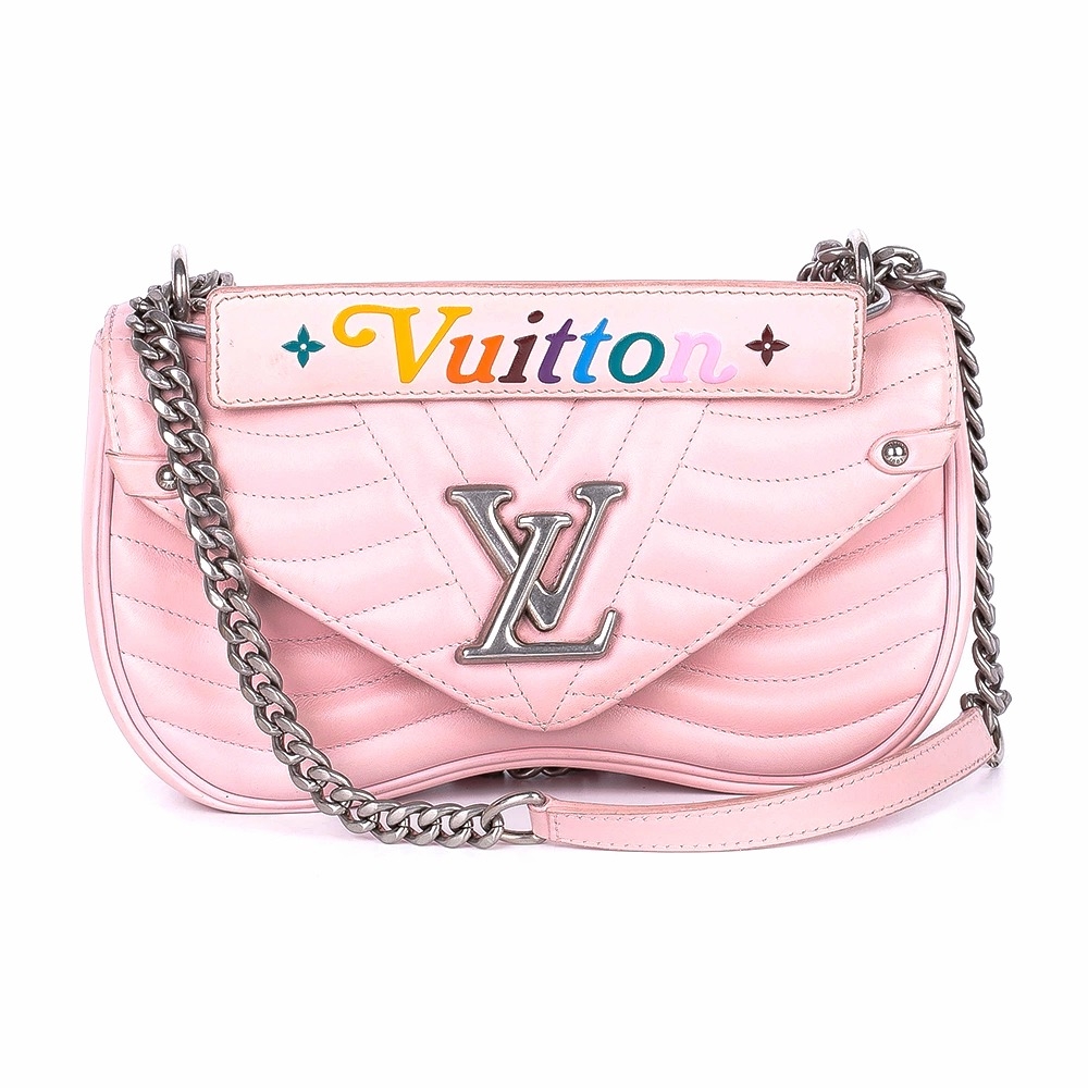 LOUIS VUITTON New Wave Chain MM Calfskin Leather Shoulder Bag Rose Pin