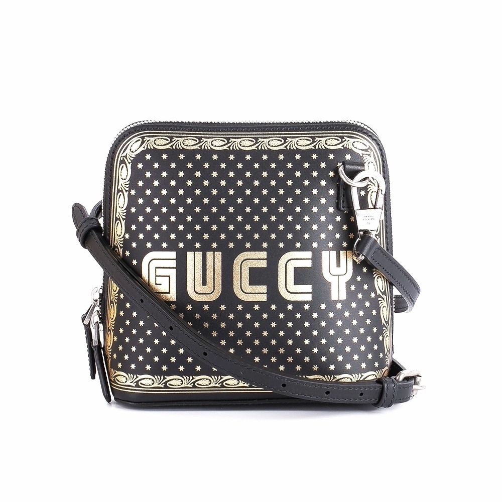 Túi Gucci Guccy Print Màu Đen Họa Tiết Ngôi Sao Khóa Vàng