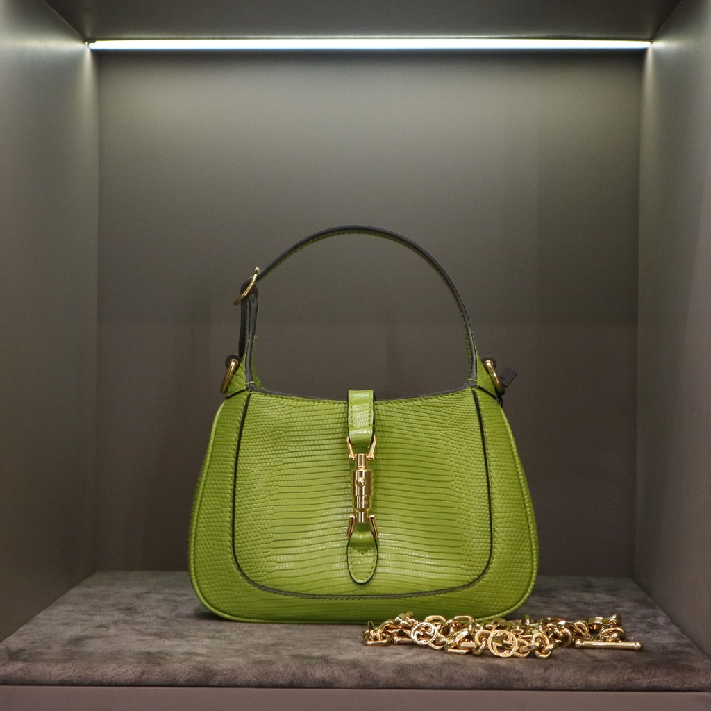 TÚI GUCCI JACKIE 1961 MINI GREEN LIZARD LEATHER