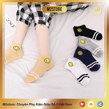 Set 5 Đôi Vớ Tất Nữ Cổ Ngắn In Hình Mặt Cười TNG34-G6
