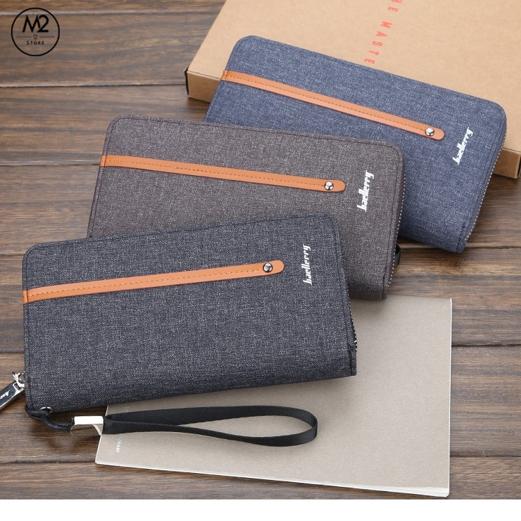 Bóp ví nam dài Baellerry Canvas Retro Hàn Quốc, sang trọng, lịch lãm (VND11-A2)