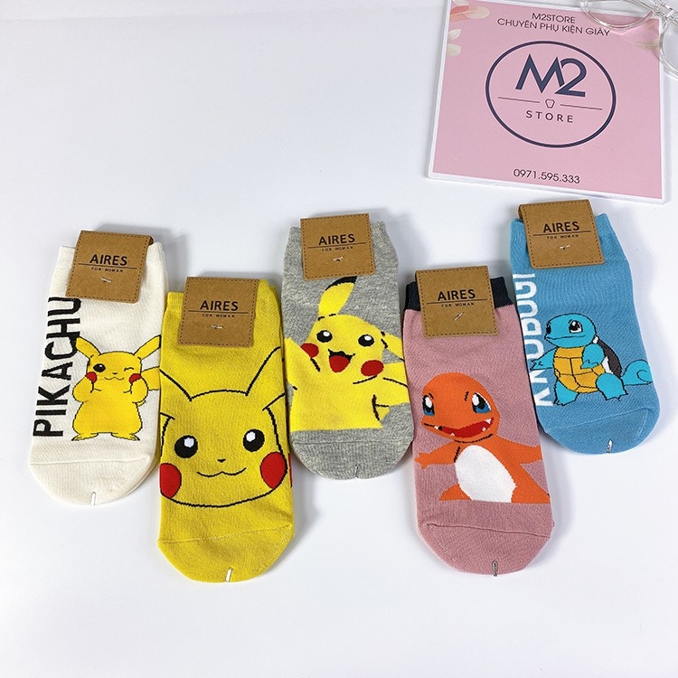 Combo 5 Đôi Vớ Tất Nữ Cổ Ngắn In Hoạt Hình Cực Đáng Yêu TNG39